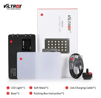 Viltrox RB08 Bi-color 2500K-8500K Video Mini LED Portabil Umple de Lumină Built-in Baterie de Telefon aparat de Fotografiat de Fotografiere Studio Imagine 3