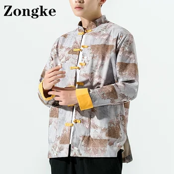 Zongke Stil Chinezesc Sacou Casual Barbati Haine Stil coreean Mens Jacheta Haina Streetwear 5XL 2022 Primăvară Noi Sosiri Imagine 3