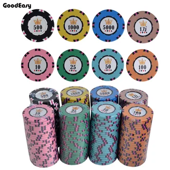 100buc Trei culori de Divertisment Texas Hold ' em Lut cu Fier de Poker Chips-uri de Seturi de Lux Set de 16,5 g Culoare Chips-uri Ieftine Imagine 4