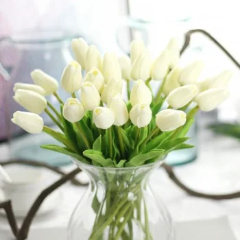 10buc Lalele Flori Artificiale de Mătase Bujor Artificiale Buchet de Flori Ieftine Flori False pentru Acasă Decorare Nunta interioară cadou Imagine 4
