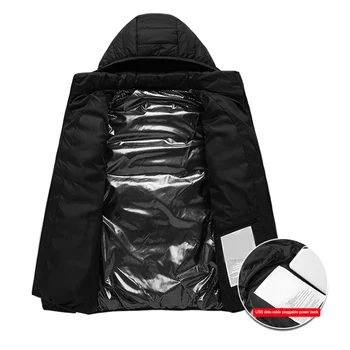 11 Zone Încălzite Jacheta USB Bărbați Femei de Iarnă în aer liber Încălzire Electrică Jachete Calde Sport Termică Strat de Îmbrăcăminte Incalzite Vesta Imagine 4