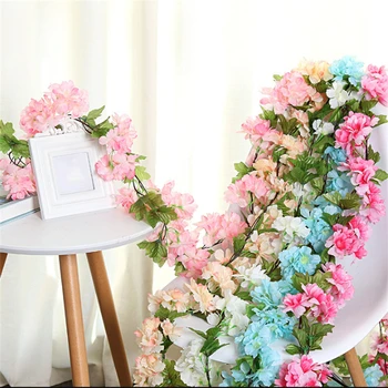 2.3 M Home Decor Artificială De Cireșe Rattan Mare Simulare Cherry Blossom Rattan Hotel Decor Nunta Cu Flori Wal Imagine 4