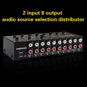 2 În 8 Semnal de Frecvență Audio Selector Tura de Sprijin Dispozitiv 2 Seturi Mix de Intrare Și 8 Seturi de Ieșire RCA Interfata Imagine 4