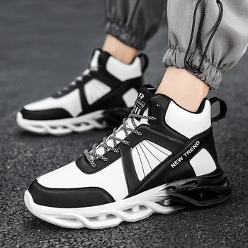 2023 Nou High-top Adidași Bărbați Hipster Confortabil High-top Non-alunecare Platforma Pantofi sport de Moda Casual, Pantofi de sex Masculin pentru Bărbați Imagine 4