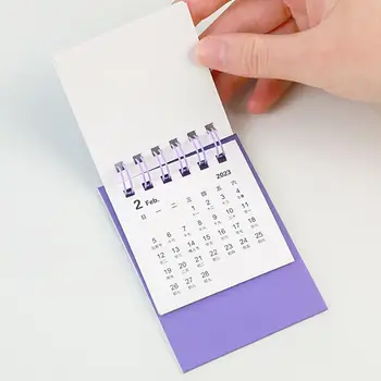 2023 Simplu Culoare Solidă Calendar De Birou Desktop Decor Creativ Mesaj Mini Calendar Pentru Organizarea De Planificare Imagine 4