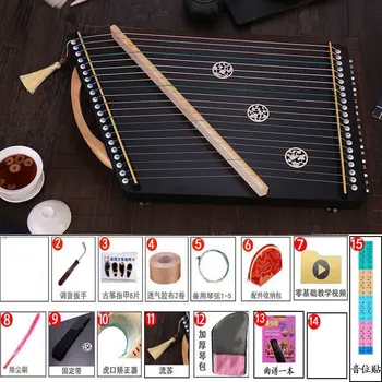 21 Șir Guzheng Stil Chinezesc Tradițional Lemn de Paulownia Portabil Mini Scenă Instrumente Muzicale pentru Incepatori Nou Imagine 4
