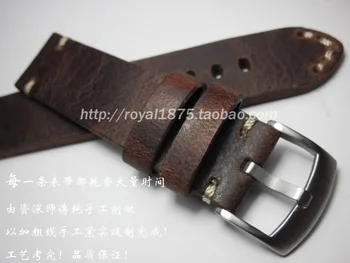 23mm Handmade Fashion din piele barbati watchband de epocă brățară brățară ceas bandă de înaltă calitate, grosime Ceas curea Bratara Imagine 4