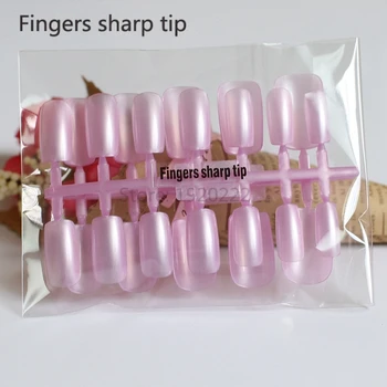 24buc Fierbinte vinde moda secțiunea Lung cap Pătrat bomboane decor unghii false perla violet D01 Imagine 4