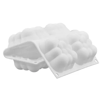 3D Nor de Tort Mucegai Silicon Spuma Matrite Pătrat cu Bule de Mucegai de Copt 6 Orificii Imagine 4