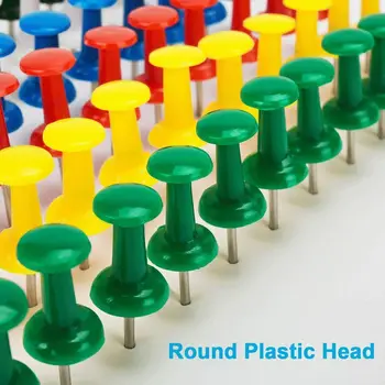 500 Buc Push Pins Piuneze pe Cap de Plastic Oțel Punct Durabil Anti-Rugina Re-utilizabile Creative culoare transparent în formă de cuie Imagine 4