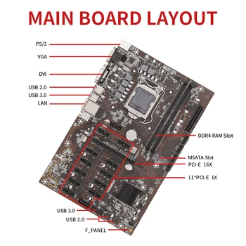 B250B ETH Miniere Placa de baza+G3930 CPU+Diafragma+Comutator Cablu+Cablu SATA+pasta Termică LGA1151 DDR4 12PCIE MSATA Pentru BTC Imagine 4
