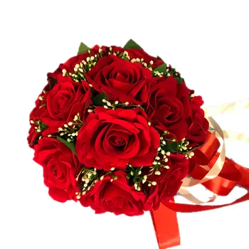 Catifea de Mireasa Buchet de Nunta Petrecere de Crăciun, Produse de Decor Flori Artificiale de Trandafir Hortensie Hibrid Buchet pentru Acasă Imagine 4