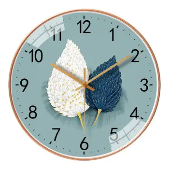 Ceas de perete Model de Frunze Cameră Ceas Anti-ceață Suprafață Oglindă Acasă Ceas Imagine 4