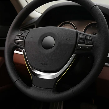 Chrome Volan Inferior Benzi Tapiterie Auto Volan Protector Înlocuirea Capacului pentru BMW 5 Seria 7 F10 F01 F02 Imagine 4
