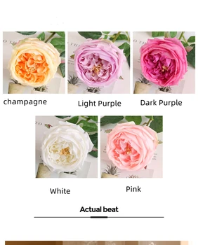 Culoare Multi Trandafiri Artificiale 6 Bucati Ziua Îndrăgostiților Cadou de Nunta de Decorare Ziua de nastere Acasa Ornament Artificiale Flori False Imagine 4