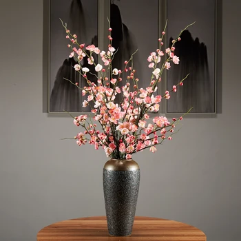 De Iarnă Acasă Decor Alb Artificiale Flori Realiste Fals Ramuri Plum Blossom Epocă Vaza Mult Buchet De Decoratiuni Interioare Imagine 4