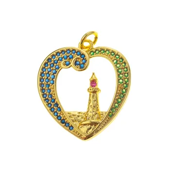 De moda de aur Sper far pandantiv colier pentru femei 18k aur placate cu cupru lanț colier pentru fete bijuterii cadou Imagine 4
