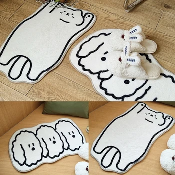 Desene Animate Câine Pisică De Pluș Usa Mat Non-Alunecare Anime Animal Zona Covor De Apă Absorbant Baie Covor Podea Piciorul Pad Dormitor Copii Imagine 4