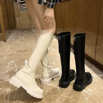 Femei Cizme de Cauciuc Cizme-femei Pantofi pentru Femeie Pantofi de Iarna Tocuri Joase papuceii Rotund Toe Ploaie 2020 la Jumătatea Vițel Toamna Imagine 4