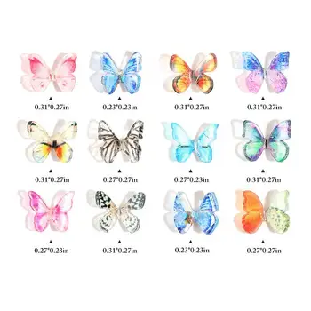 Kapmore Fluture Colorat de Unghii Farmec Moda Acril 3D Decorare Unghii Fluture pe Unghii Decor pentru Femei Accesorii Fete Imagine 4