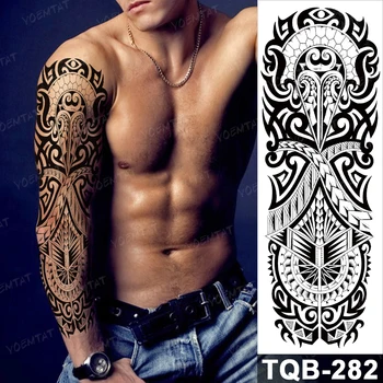 Mare Fals Maneca Impermeabil Tatuaj Temporar Autocolant Dragon Koi Lotus Spray Flash Tatuaj Japonez Tradițional Body Art Bărbat Femeie Imagine 4