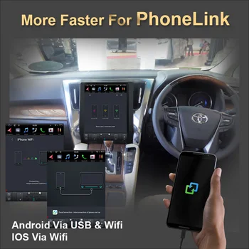 Masina de Navigație GPS Android Tesla Stil Pentru TOYOTA Alphard 2015 - AH30 Auto Radio Stereo Multimedia Player cu BT WiFi DSP Imagine 4