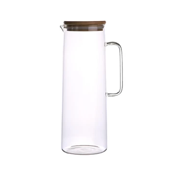 Noi 1600ML Îngroșat Ceainic de Sticlă Sticlă de Apă Bambus Capac cu Capac de Filtru, Pot Fi Adăugate La Ibric pentru Suc și Cafea Imagine 4