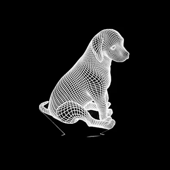 Noutatea Câine 3D Lampa USB cu LED-uri 3D Lumini de Noapte În 7 Culori de la Distanță Comutator Tactil 3D Birou Lampă de Masă Câine Echipa de Salvare 3D Lampa Cadou Imagine 4
