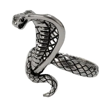 Noutatea Design Vintage Cobra Snake Folie De Animale Inel Pentru Femei Barbati Culoare Argintie Punk Gotice Inel De Petrecere Accesorii Bijuterii Imagine 4