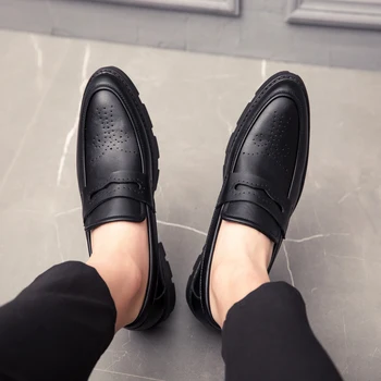 Pantofi pentru bărbați 2020 toamna și iarna clasic de brand de înaltă calitate confortabil gros-talpa non-alunecare, rezistent la uzura pantofi de piele Imagine 4