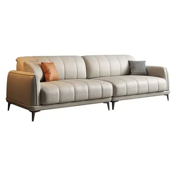 Pur Nordic Italian de lux, tehnologie pânză canapea living mic apartament de trei minimalist modern, canapea tesatura Imagine 4