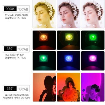 RGB Apus de soare Lampa Proiector de Curcubeu Lumina de Noapte Atmosferă Lumini pentru Acasă Decorare Camera de Fotografie de Iluminat Vlog Magnetic LED Imagine 4