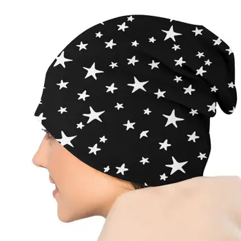 Stele Negru Pe Alb Planetsl Capota Pălării Tricot Pălărie Hip Hop Toamna Iarna În Aer Liber Chelioși Căciuli Palarie Unisex Pentru Adulti Cald Capace Imagine 4