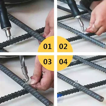 tier-ul de construcție de lichidare instrument de sârmă knoting clește de sârmă din oțel tring instrument de bare de oțel care leagă cârlig Semi-automate Imagine 4