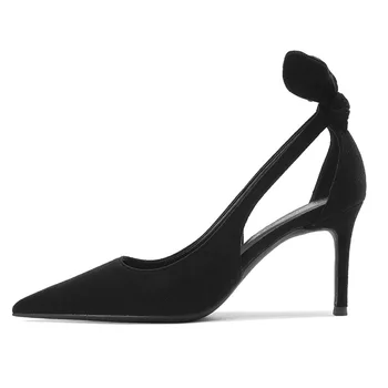 Tocuri inalte Design Nou Sentiment de Nișă Celebritati Tocuri Subtiri Sexy Temperament Ascuțite Negre Pantofi pentru Femei Imagine 4