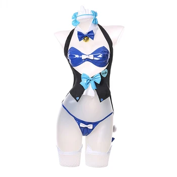 Vanilie Fata Bunny Chocola Nekopara Cosplay Costum Pisica Neko Uniforma Sexy Femei Figura Set Nou De Halloween Cadou Nou 2022 Imagine 4