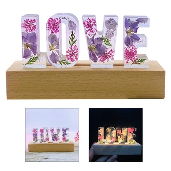 Veșnică Floare de Alimentare USB Led Lumina de Noapte Scrisoare de DRAGOSTE a CONDUS Uscate Personalizate Florale de Trandafir Lampa de Nunta, Petrecere de Aniversare Decor Imagine 4