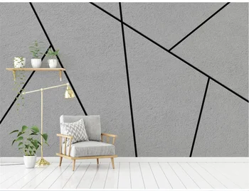 xuesu Personalizate 3D tapet modern, minimalist, linii geometrice de ciment de culoare canapea fundal 8D perete impermeabil care acoperă Imagine 4