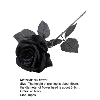 10buc Faux Crescut Veșnică de Simulare Mare de Relastic Negru Ornament de Flori pentru Acasă Decorare Nunta de interior Imagine 5
