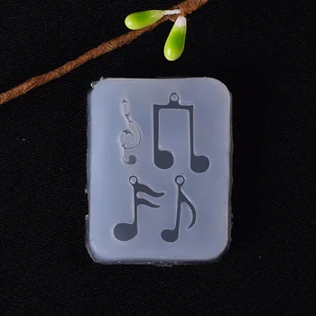 200pcs Notă Muzicală Pandantiv Mucegai Silicon de Rășină Bijuterii Tort Fondant DIY matrițe Imagine 5