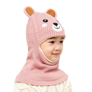 2021 Fetiță Pălărie De Iarnă Caldă Urs Chelioși Căciuli Tricotate Capac Copii Balaclava Masca Pălării Gorras Imagine 5