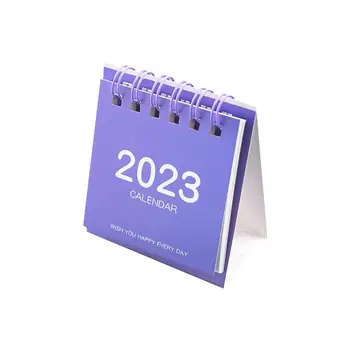 2023 Simplu Culoare Solidă Calendar De Birou Desktop Decor Creativ Mesaj Mini Calendar Pentru Organizarea De Planificare Imagine 5