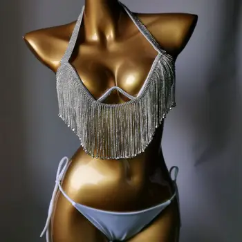 2023 Venus, Vacanta, Diamant Ciucuri Set de Bikini Costume de baie Stras costum de Baie Bling Pietre de Cristal Costum de Baie bikini Imagine 5