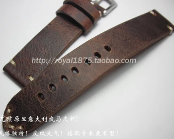 23mm Handmade Fashion din piele barbati watchband de epocă brățară brățară ceas bandă de înaltă calitate, grosime Ceas curea Bratara Imagine 5