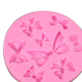 3D Tort Mucegai mai Multe Mini Bowknots Flori Fondante Mucegai Silicon Decorare Tort de Ciocolata Săpun Șabloane Bucătărie Instrument de Copt Imagine 5