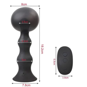 Automat Gonflabile Dilatator Anal Vibrator Expansiune Prostata Masaj Stimulator 10 Vibrații Sexy Margele Dop de Fund pentru Bărbați Gay Imagine 5