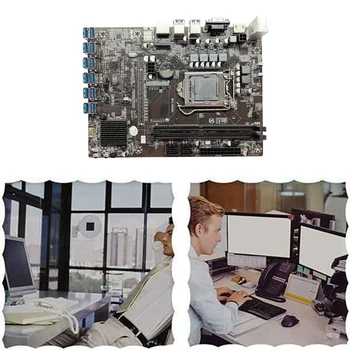 B250C 12USB ETH Miner Placa de baza+G3900 CPU+SSD 128G+DDR4 8GB RAM+Fan+Cablu SATA+Cablu de Switch+Thermal Grease+Șicane Imagine 5