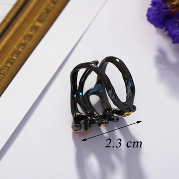 Bijuterii originale anel en-Gros AAA Roșu și Violet Pietre de cristal Ramuri Design inel Negru de Înaltă Calitate Inele pentru femei Imagine 5