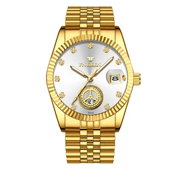 Bărbați Ceas Relogio Masculino 2020 Lux Diamond Dial Om de Afaceri de Ceas din Oțel rezistent la apa 30M Luminos Data Ora de sex Masculin Ceas Imagine 5
