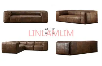 Canapea living set диван мебель кровать muebles de sala chesterfield ulei ceara autentică canapea de piele cama puf asiento sala Imagine 5